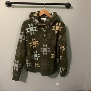 Fuzzy Western looking hoodie